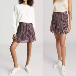 Reiss Alani Printed Mini Skirt US Size 10 Pleated New